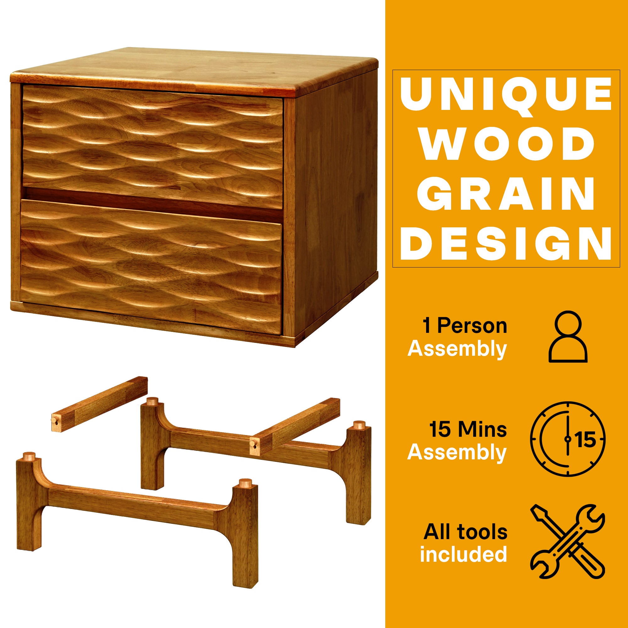 Elara Nightstand with 2 Drawers Elara Nightstand with 2 Drawers