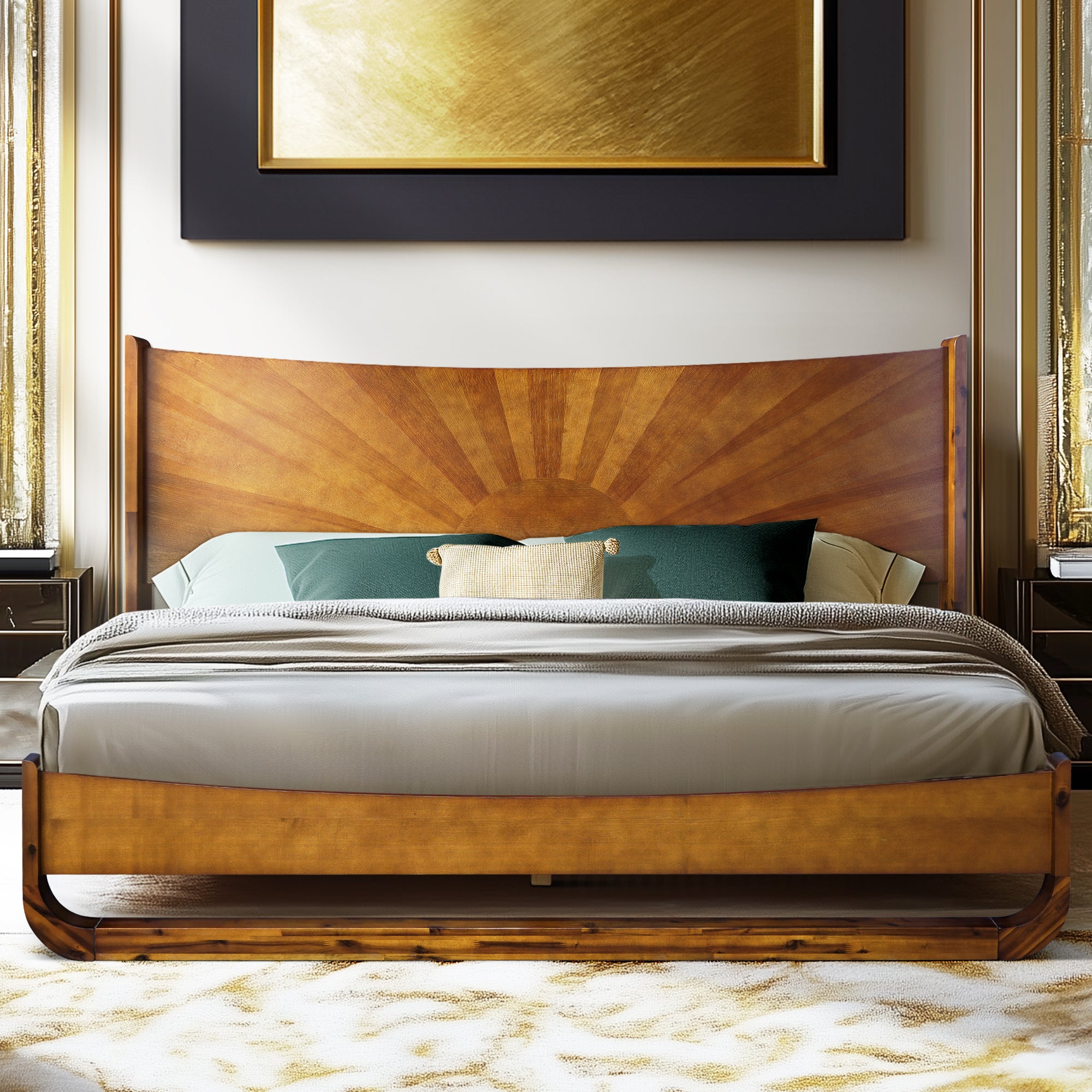 Sunset Platform Bed Frame With Headboard