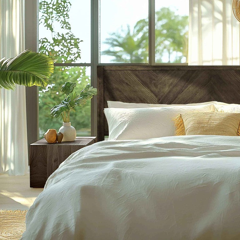 Acacia Solid Wood Bed Frame - Alander Deluxe Platform Bed - Megsu