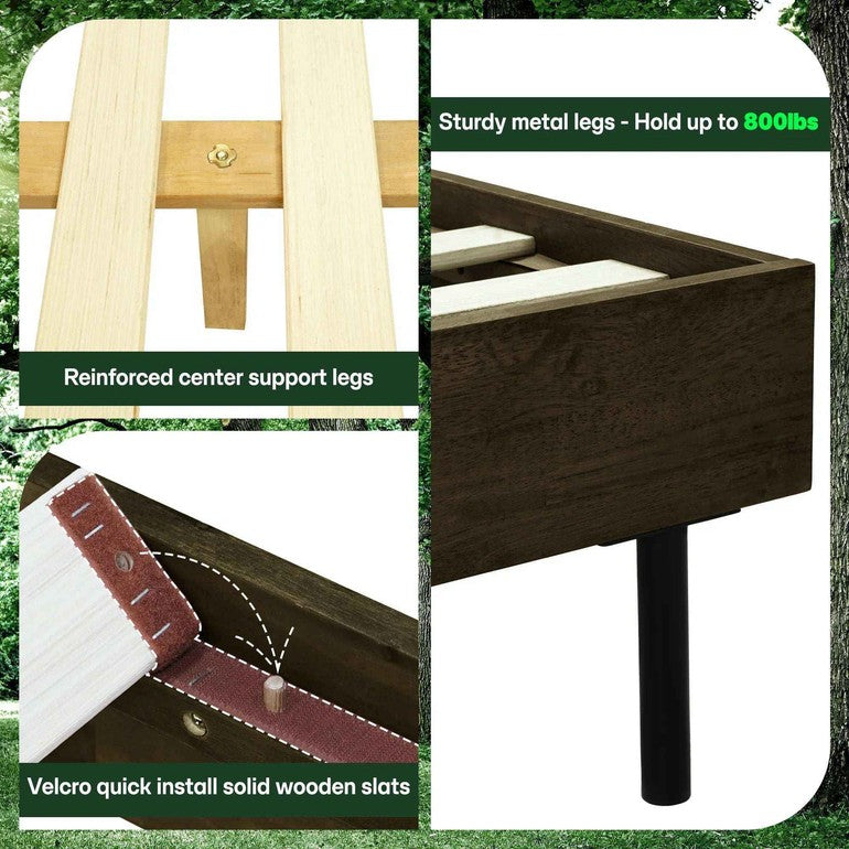 Acacia Solid Wood Bed Frame - Alander Deluxe Platform Bed - Megsu