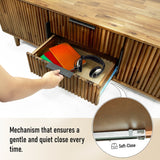 Megsu Bosk Wood Fluted TV Stand