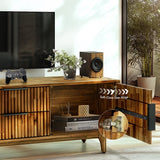 Megsu Bosk Wood Fluted TV Stand