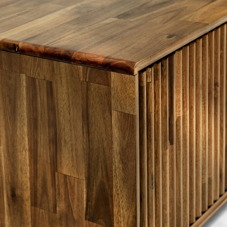 Megsu Bosk Wood Fluted TV Stand