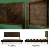 Acacia Solid Wood Bed Frame - Alander Deluxe Platform Bed - Megsu