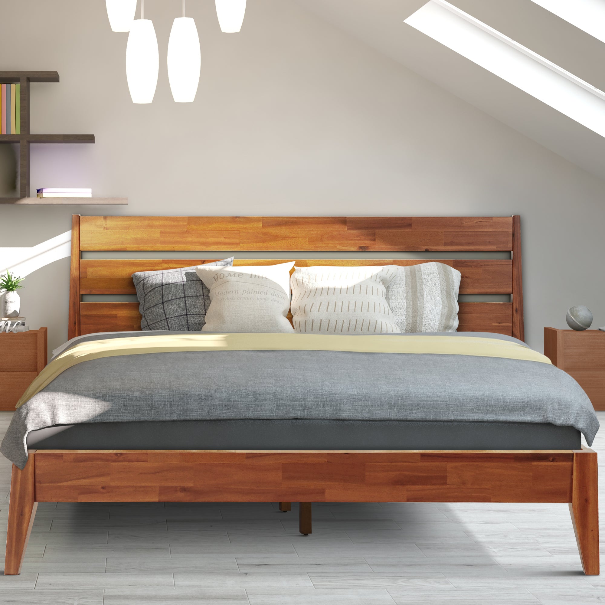 Emery Deluxe Wood Platform Bed Frame