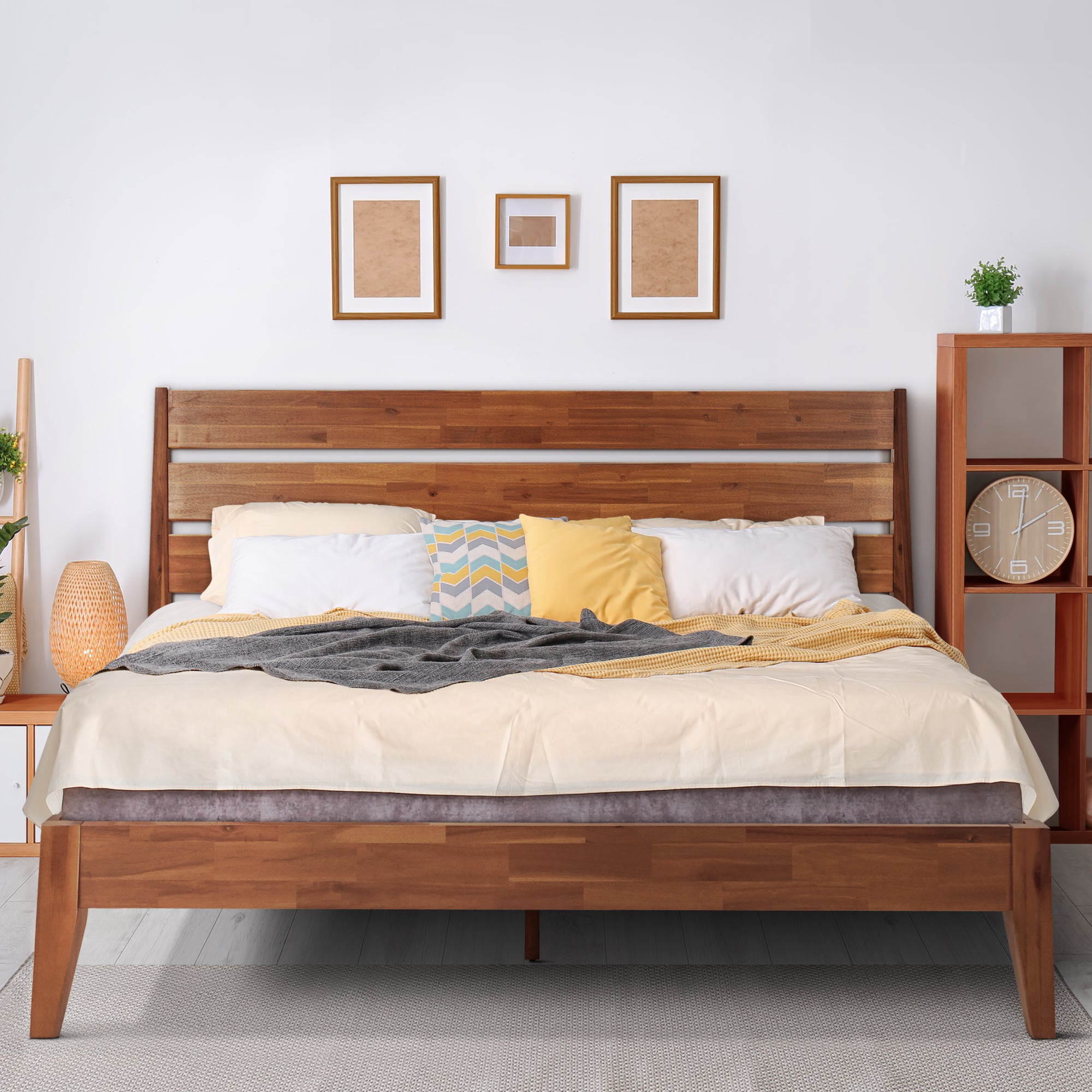 Emery Deluxe Wood Platform Bed Frame