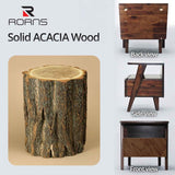 Rorns Rum Nightstand with drawer - Megsu