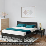 Aurora Solid Wood Bed Frame and Nightstand Bedroom Set