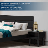 Aurora Solid Wood Bed Frame and Nightstand Bedroom Set