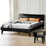 Aurora Solid Wood Bed Frame and Matching Nightstand Bedroom Set