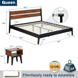 Callisto Solid Wood  Bed Frame and Nightstand Bedroom Set