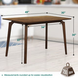 Verve 48" Solid Wood Dining Table/Kitchen Table Dining Table for 4