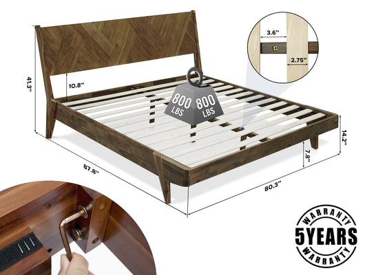 Gazelle Platform Bed Frame With Headboard