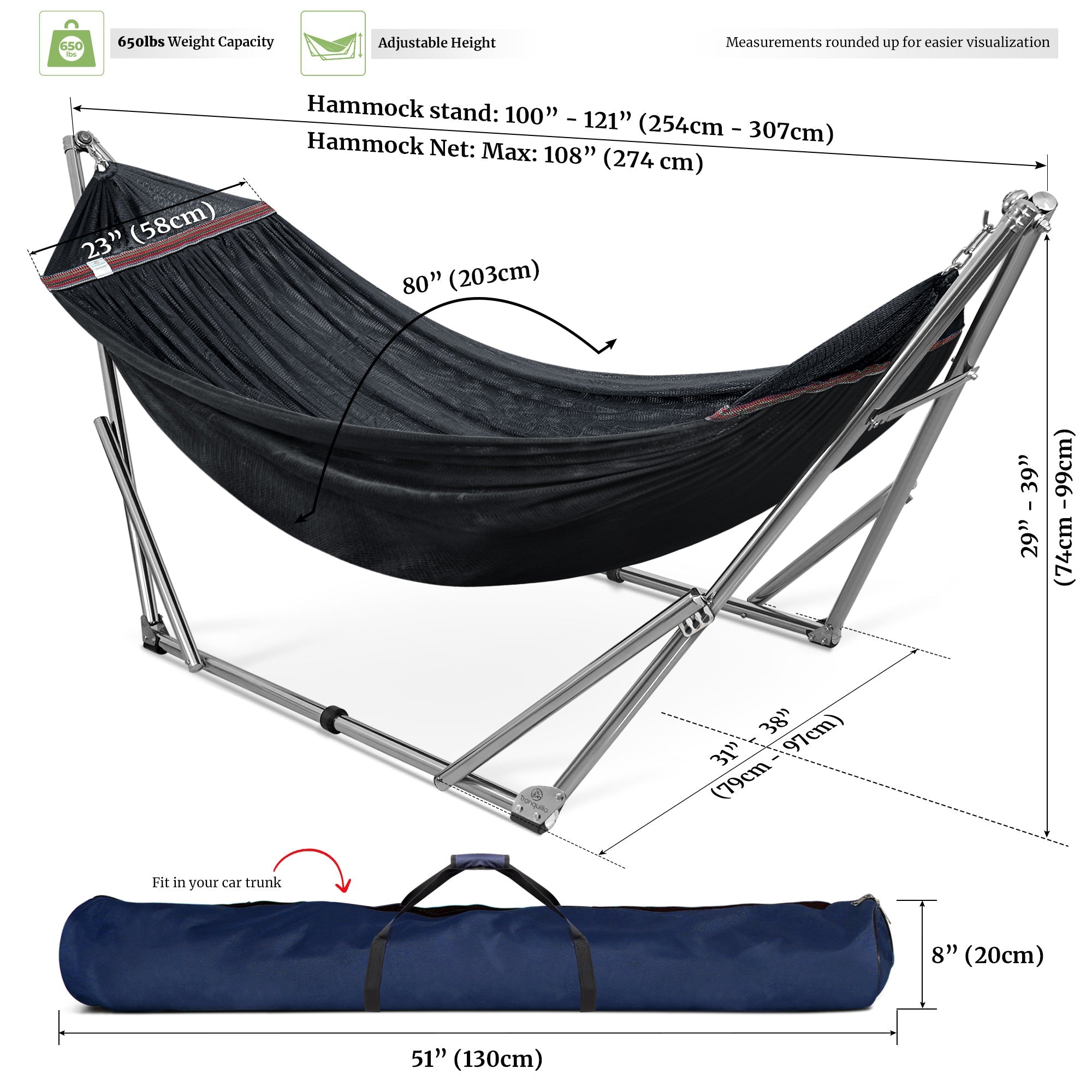 Tranquillo Universal Stainless Steel Hammock Stand