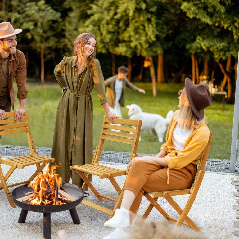 Tranquillo Anya Acacia Wood Folding Chairs Set of 2 - Megsu