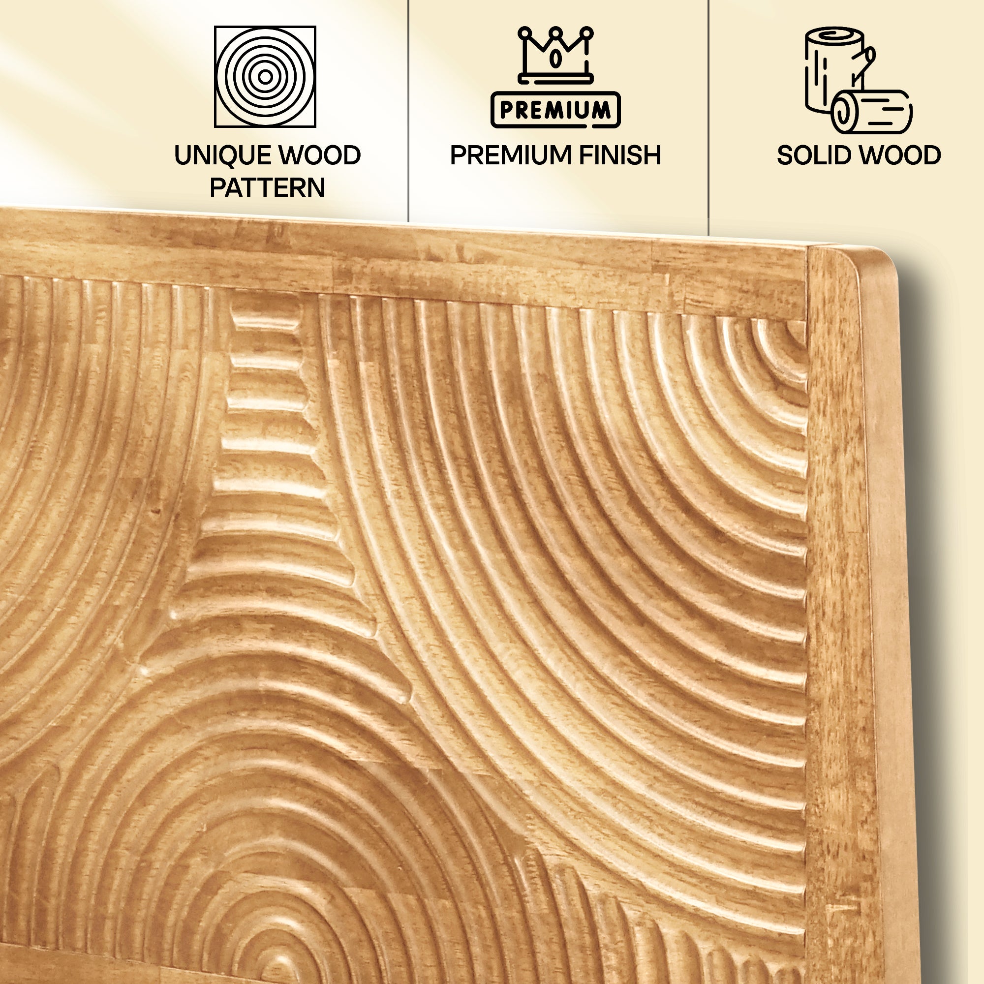 Acacia Harmony Solid Wood Platform Bed Frame with Headboard