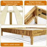 Megsu Bosk Acacia Wood Bed Frame with Headboard