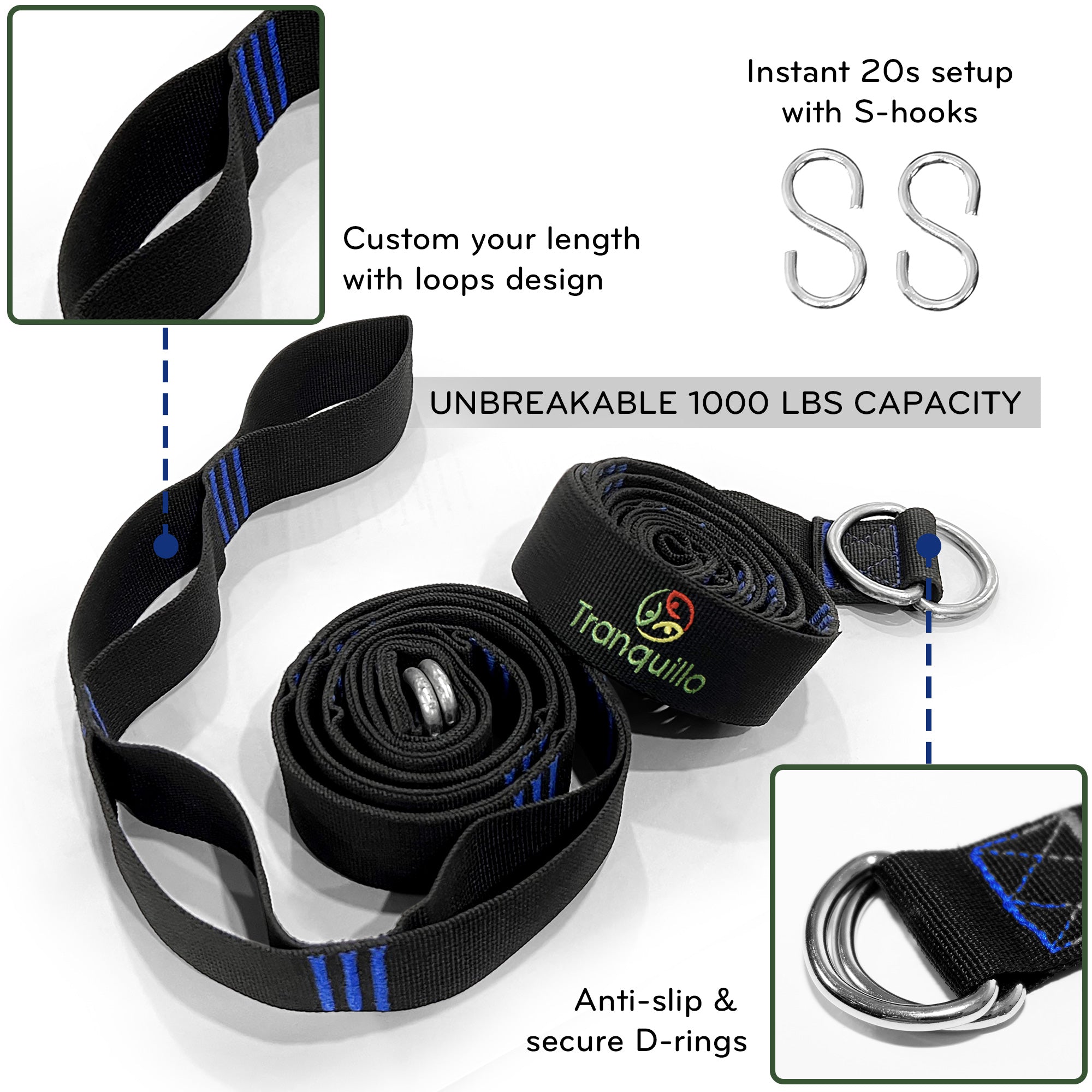 Tranquillo Universal Hammock Chair and Straps