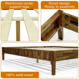 Megsu Bosk Acacia Wood Bed Frame with Headboard