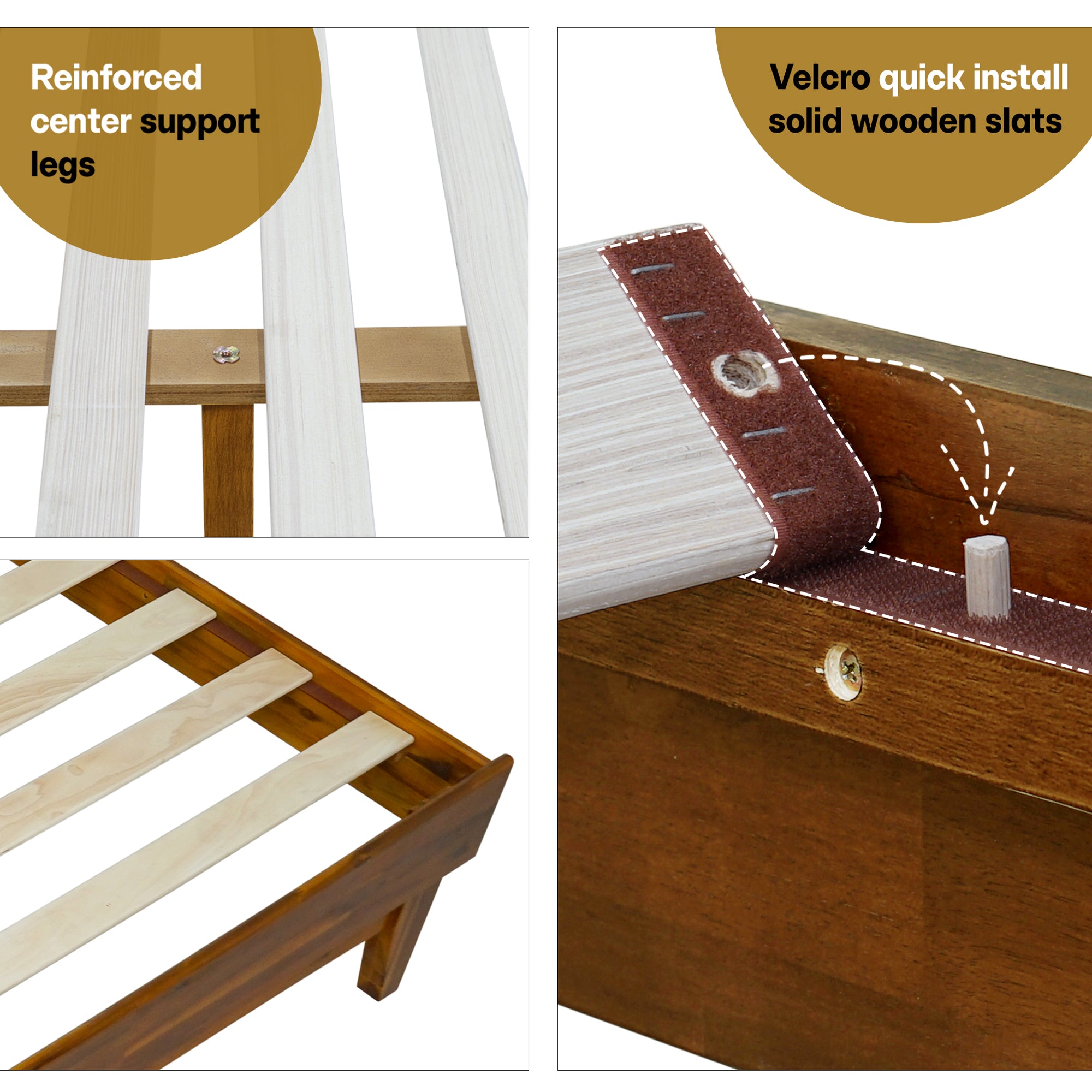 Acacia Aurora Deluxe Wood Platform Bed Frame for Ultimate Comfort and Style