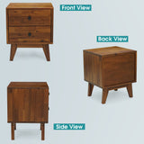 Silvia 2-Drawer Solid Wood Nightstand