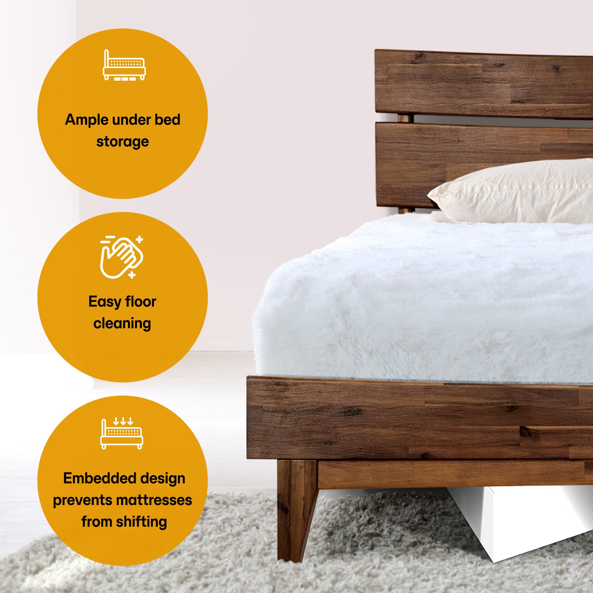 Aurora Deluxe Wood Platform Bed Frame