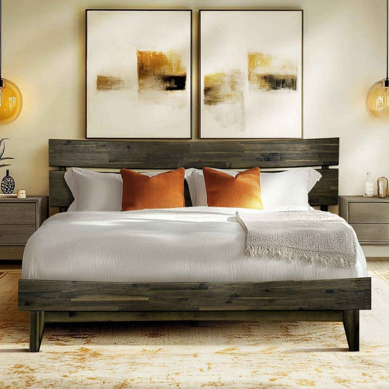 Acacia Solid Wood Bed Frame - Aurora Style for a Stylish Bedroom - Megsu