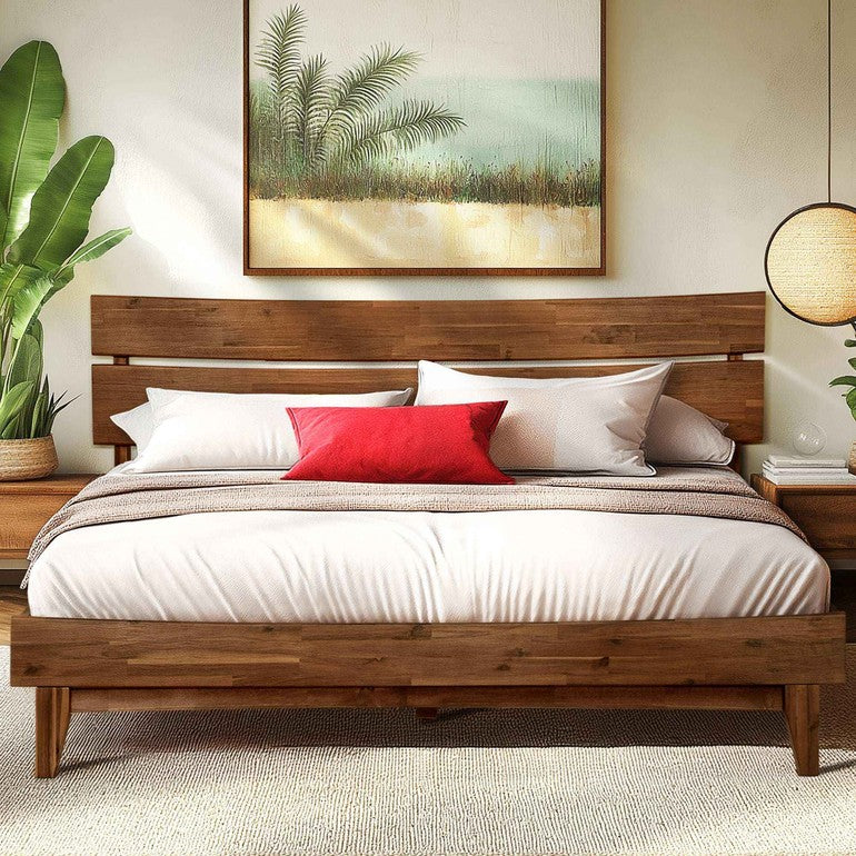 Acacia Aurora Deluxe Wood Platform Bed Frame - Megsu