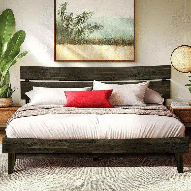 Acacia Aurora Deluxe Wood Platform Bed Frame - Megsu