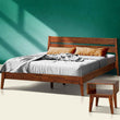 Acacia Callisto Solid Wood  Bed Frame and Nightstand Bedroom Set - Megsu