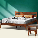 Acacia Callisto Solid Wood  Bed Frame and Nightstand Bedroom Set - Megsu