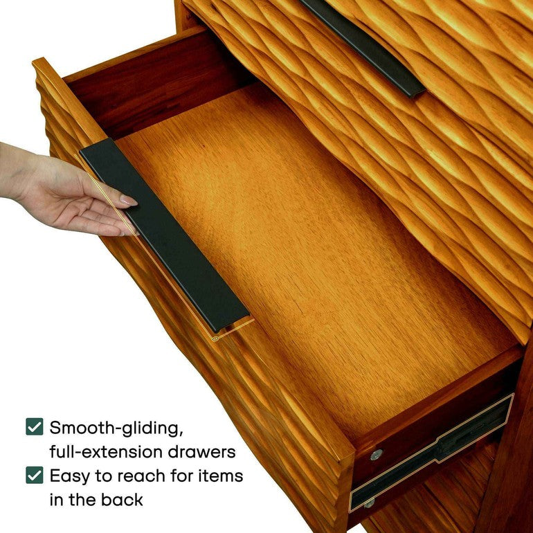 Acacia Elara Dresser with 5 Drawers - Megsu