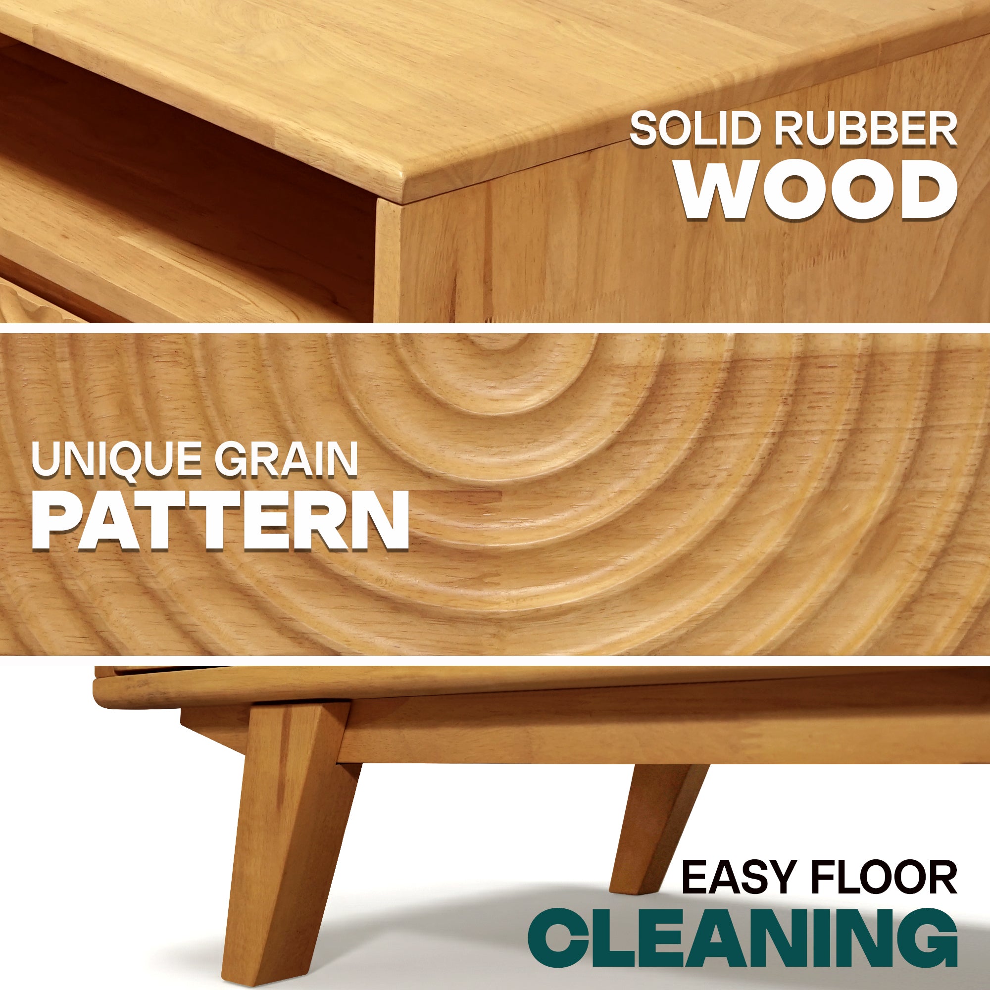 Acacia Harmony Wooden Coffee Table with Drawers & Open Storage