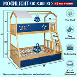 Moonlight Kid Bunk Bed - Stylish and Space-Saving Bunk Bed for Kids - Megsu