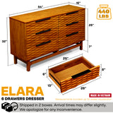 Acacia Elara Dresser with 6 Drawers for Stylish Storage Solutions