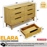 Acacia Elara Dresser with 6 Drawers for Stylish Storage Solutions