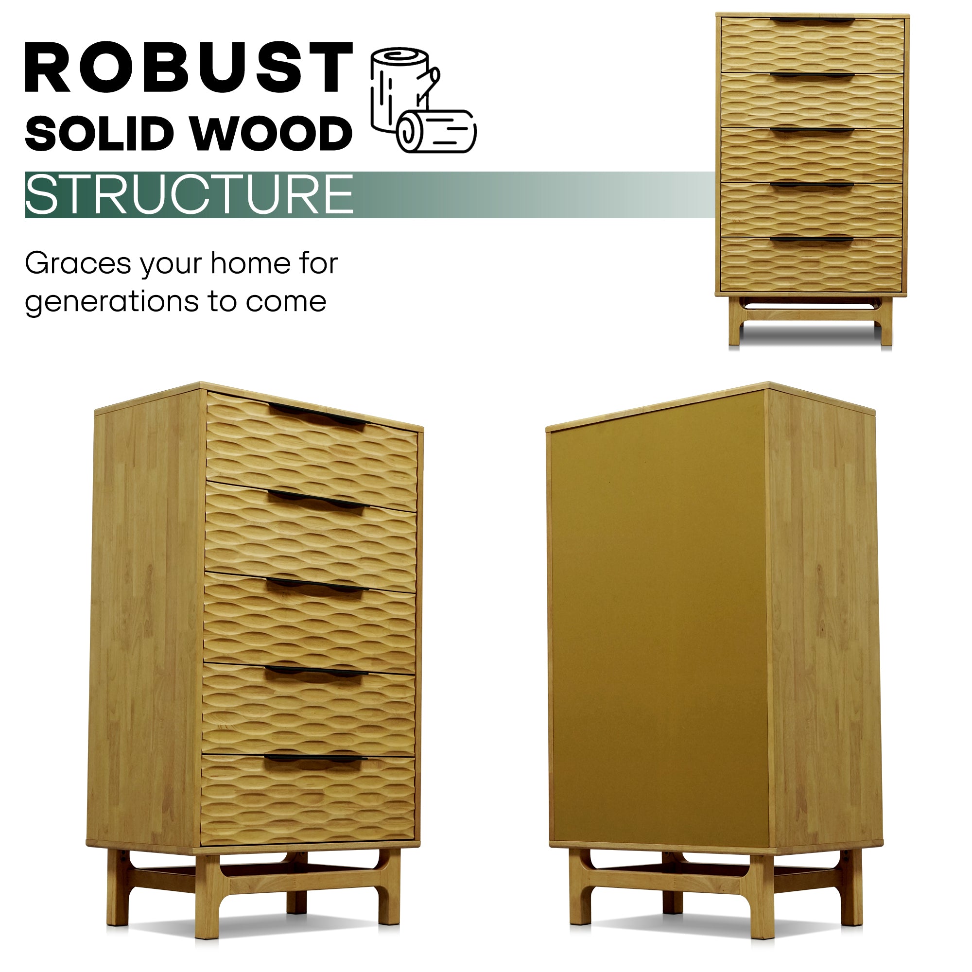 Acacia Elara Dresser with 5 Drawers for Stylish Storage Solutions