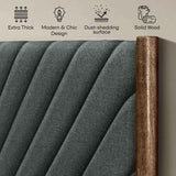 Acacia Astoria Upholstered Solid Wood Bed Frame - Megsu