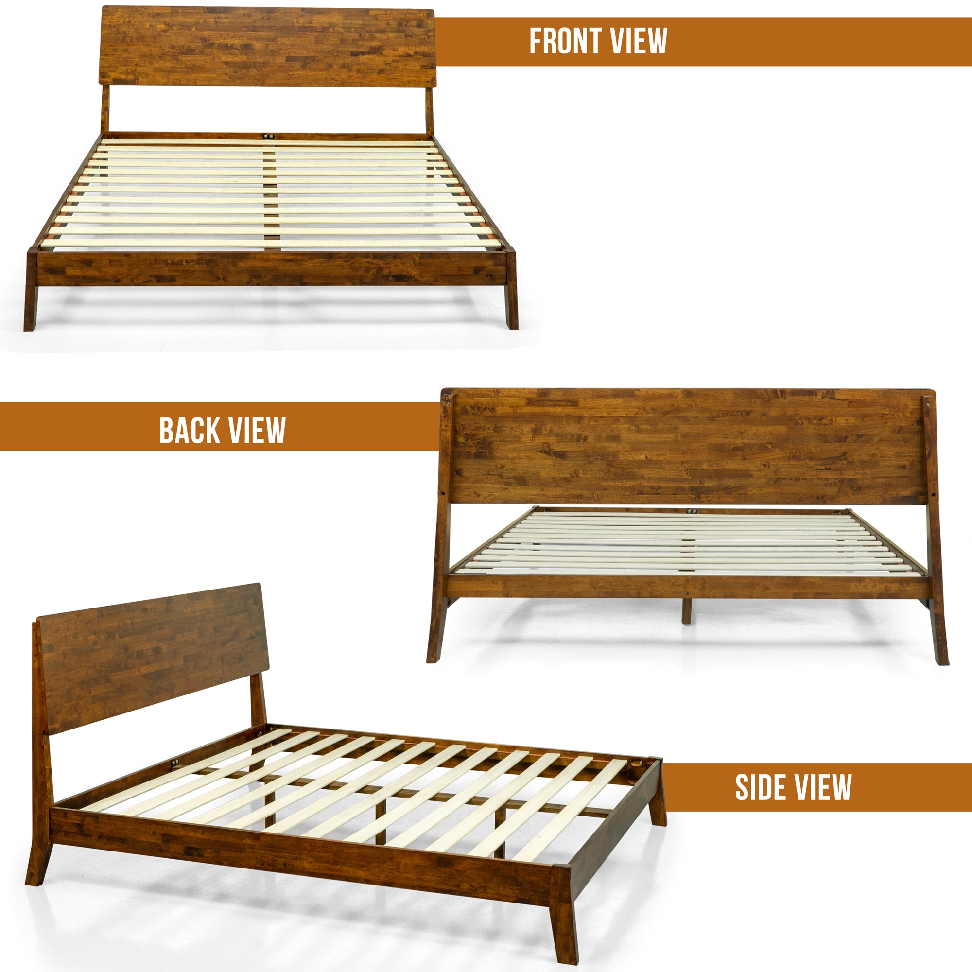 Acacia Serenity Deluxe Wood Platform Bed Frame - Elegant and Durable Design