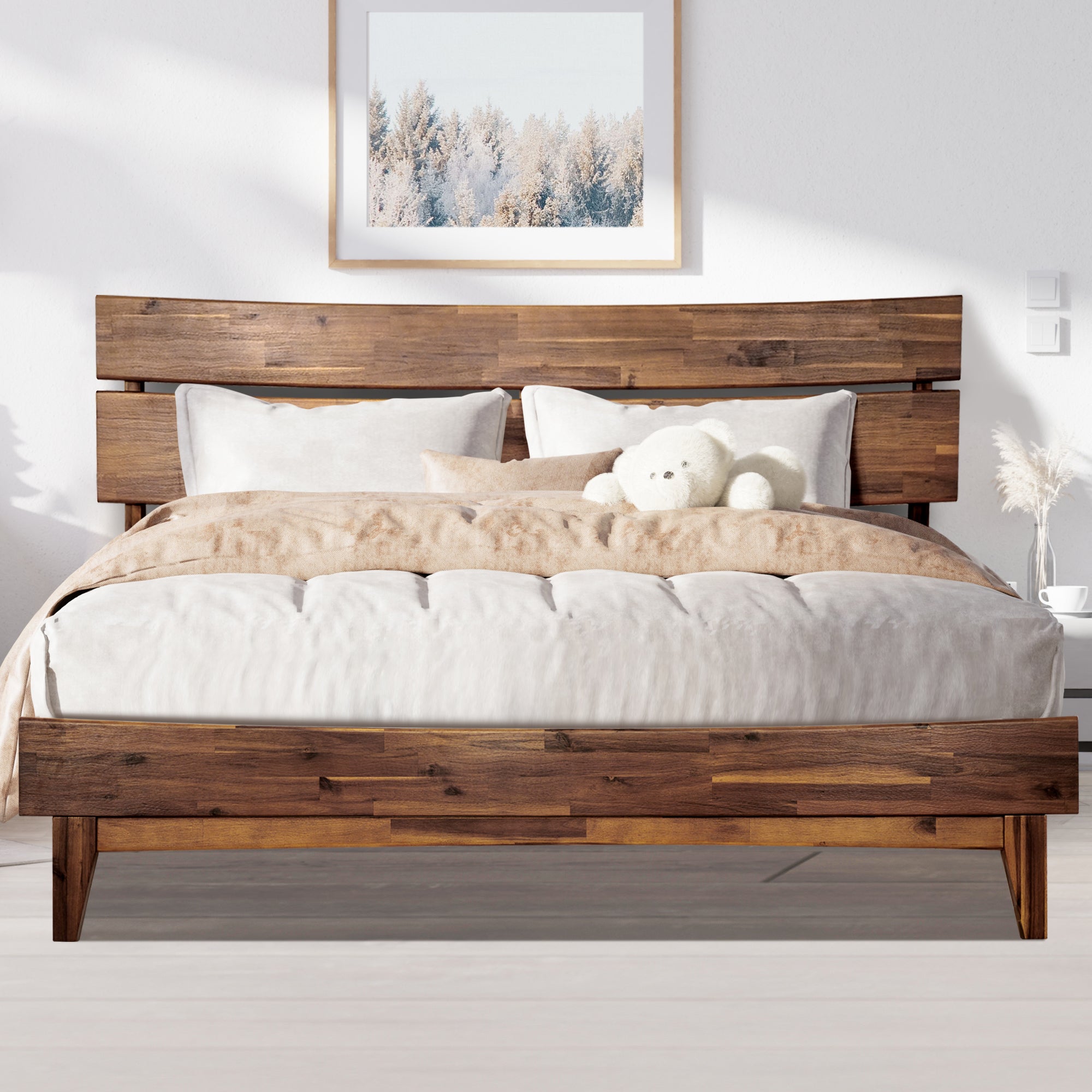 Aurora Deluxe Wood Platform Bed Frame