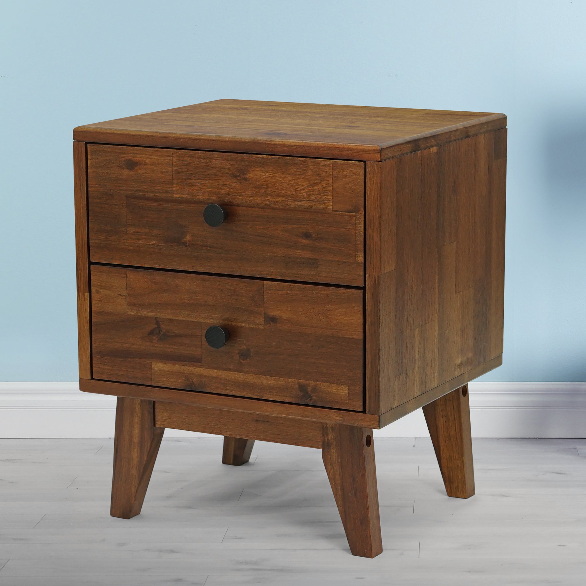 Silvia 2-Drawer Solid Wood Nightstand