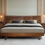 Acacia Harmony Solid Wood Platform Bed Frame with Headboard