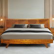 Acacia Harmony Solid Wood Platform Bed Frame with Headboard