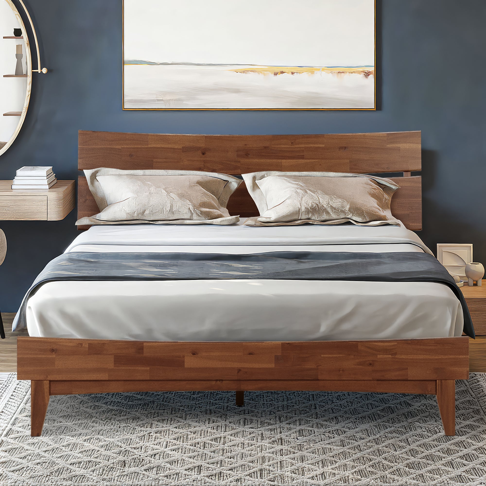 Acacia Aurora Deluxe Wood Platform Bed Frame for Ultimate Comfort and Style
