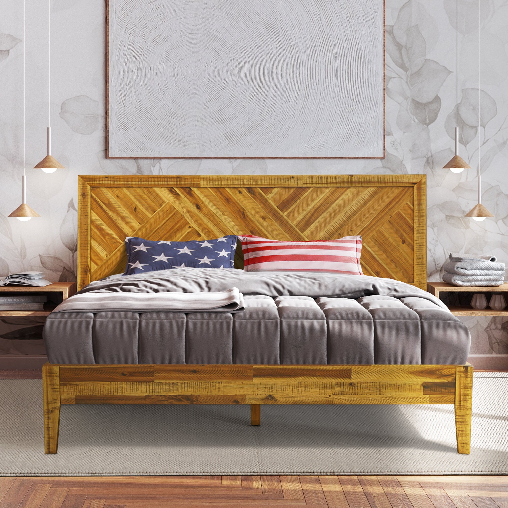 Sierra Deluxe Wood Platform Bed Frame