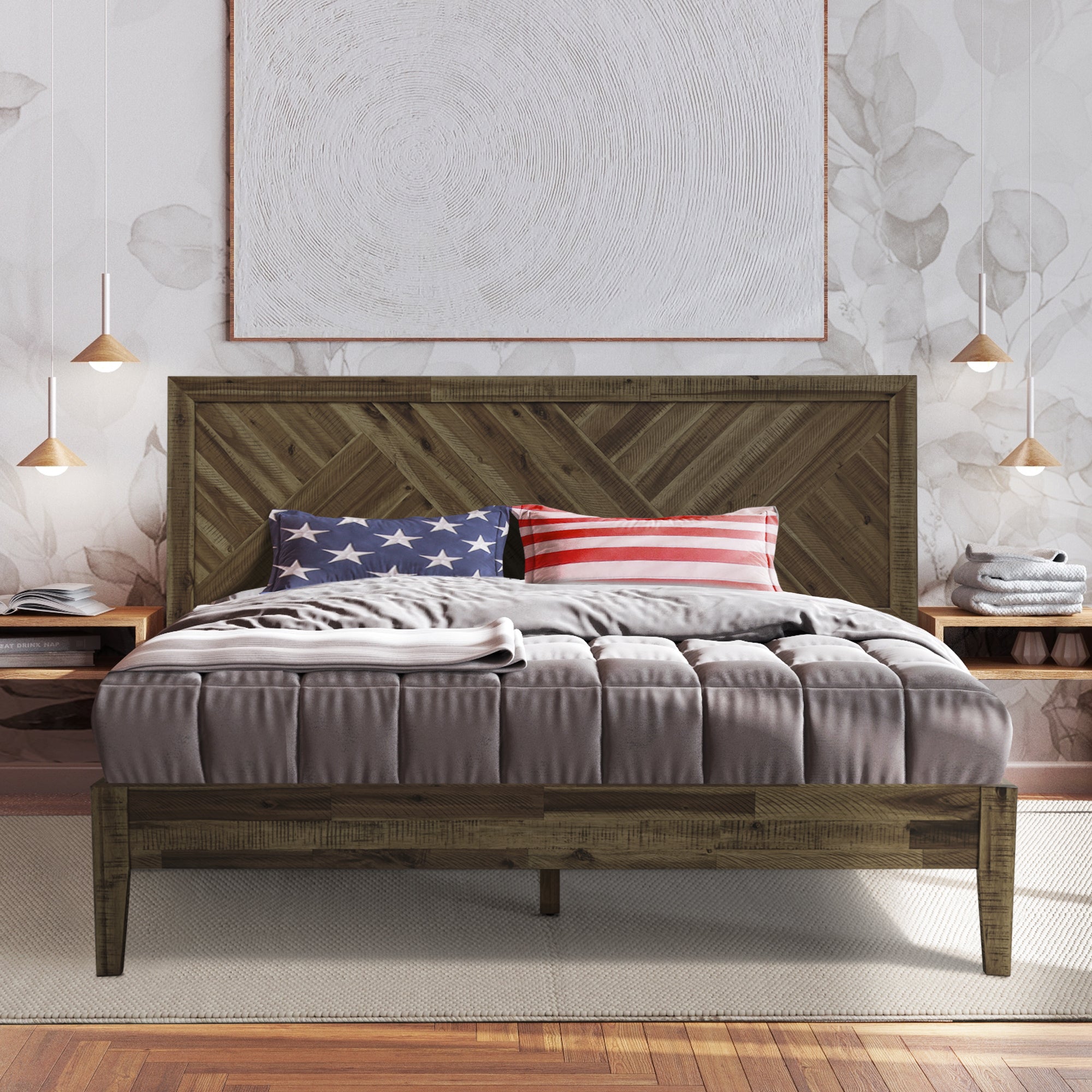 Sierra Deluxe Wood Platform Bed Frame