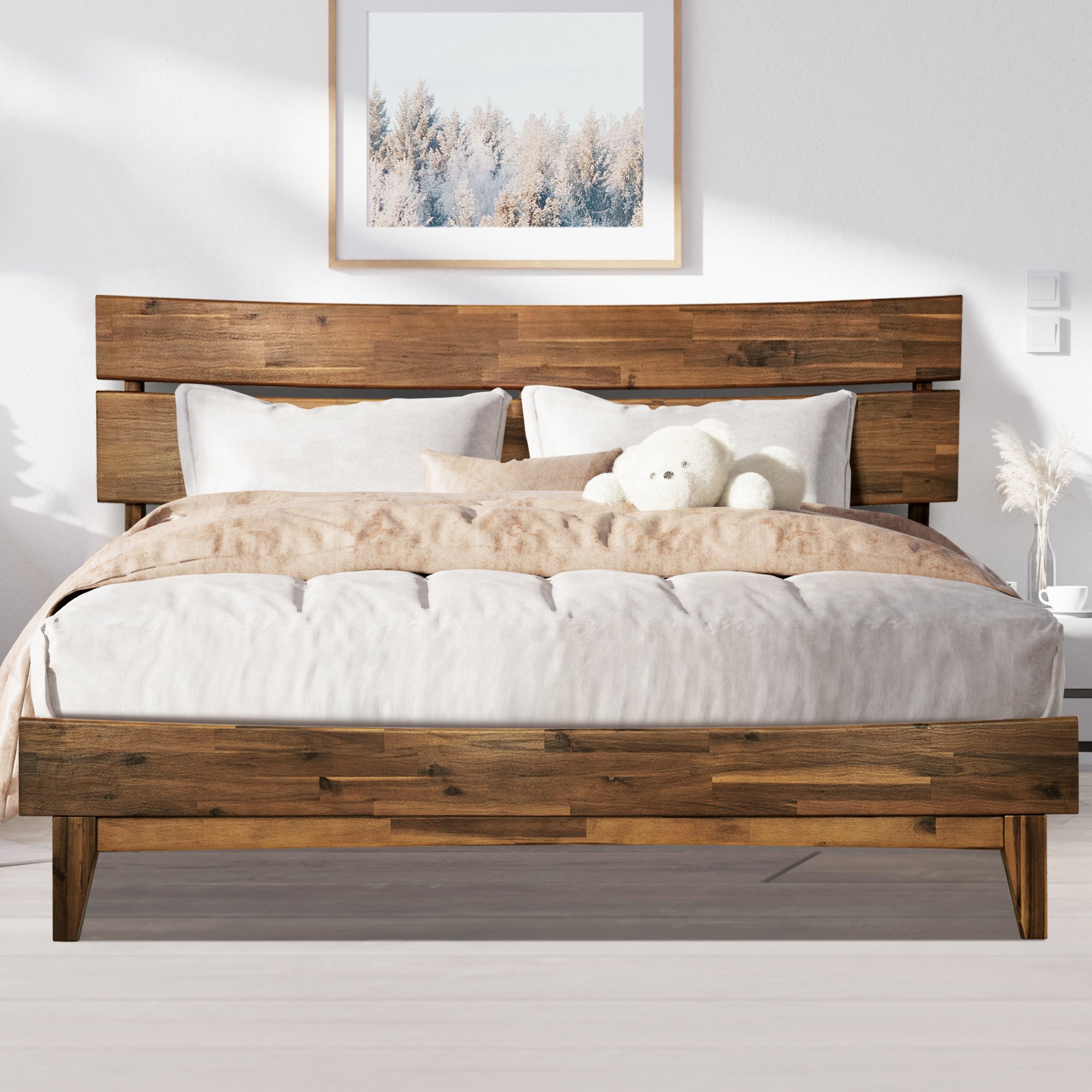 Aurora Deluxe Wood Platform Bed Frame