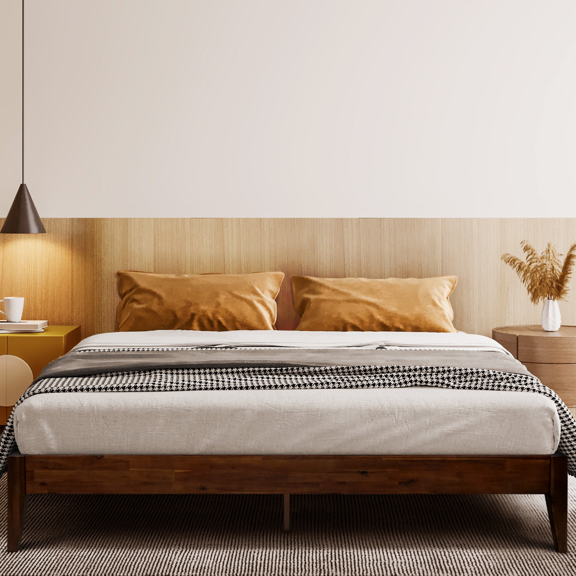 Mervyn Deluxe Wood Platform Bed Frame