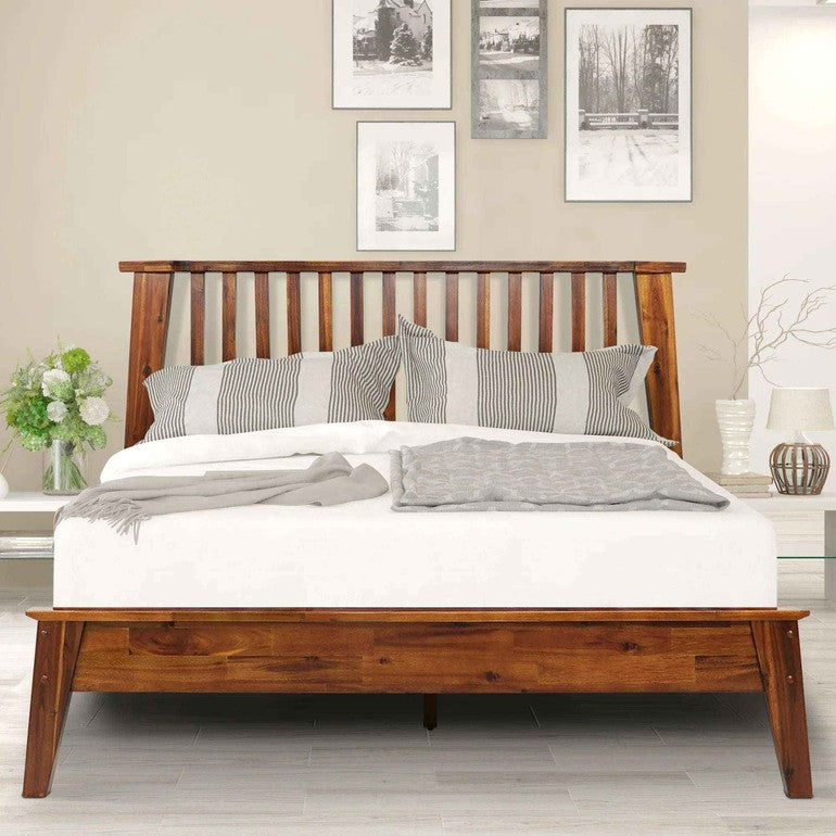 Acacia Kaylin Deluxe Wood Platform Bed Frame - Megsu
