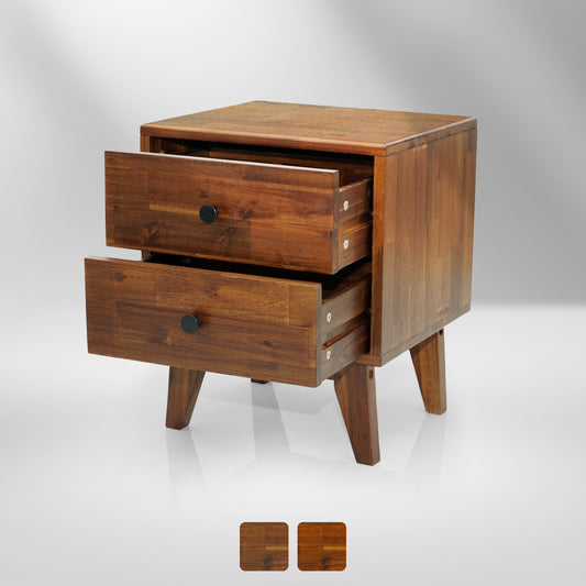 Silvia 2-Drawer Solid Wood Nightstand